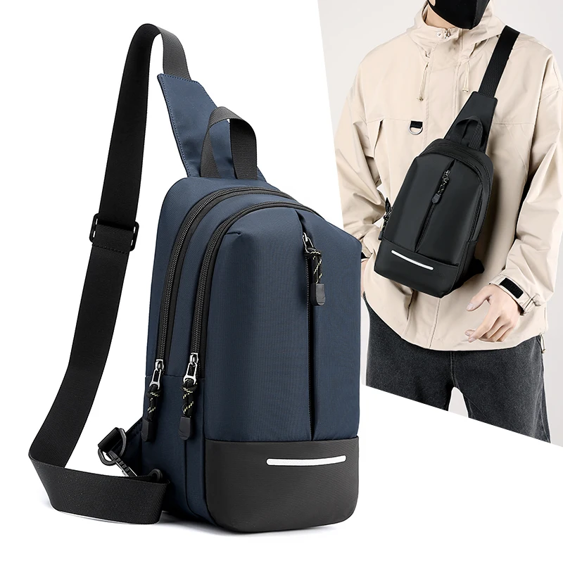 

Men's Chest Bags Phone Pocket Cross Body Shoulder Fanny Pack Male High Quality Handbag Outdoor Neck Side Crossbody Gym Bags