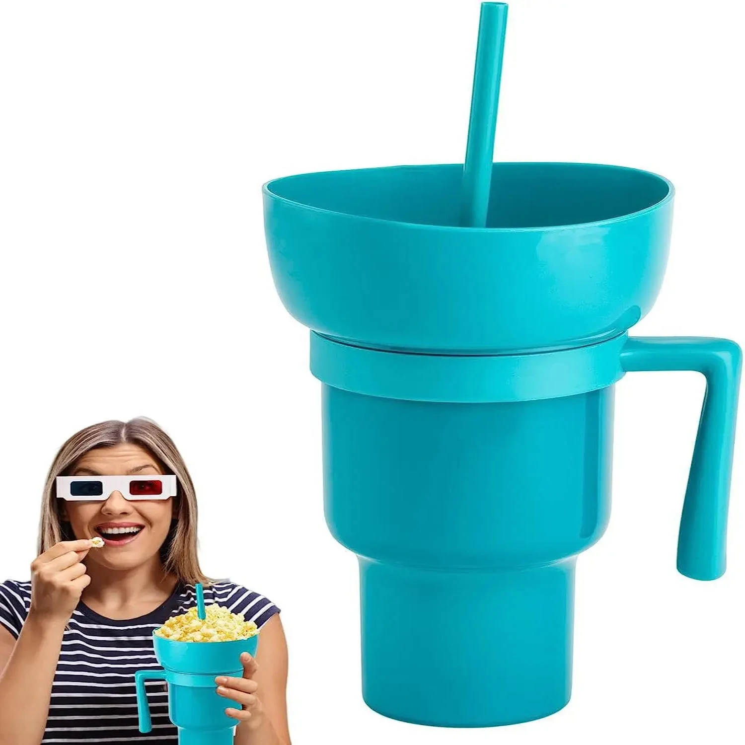 Чашка для напитков из попкорна чашка закусок соломенная с ручкой бутылки воды