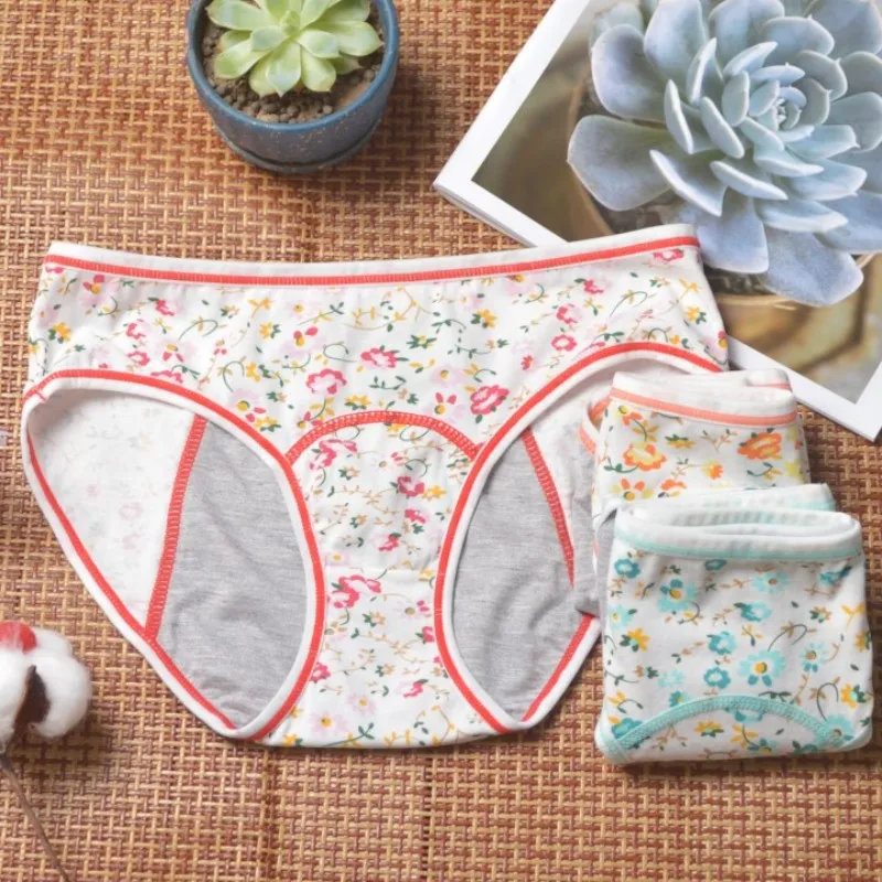 Герметичные Детские менструальные брюки женские Хлопковые Бриджи Симпатичные