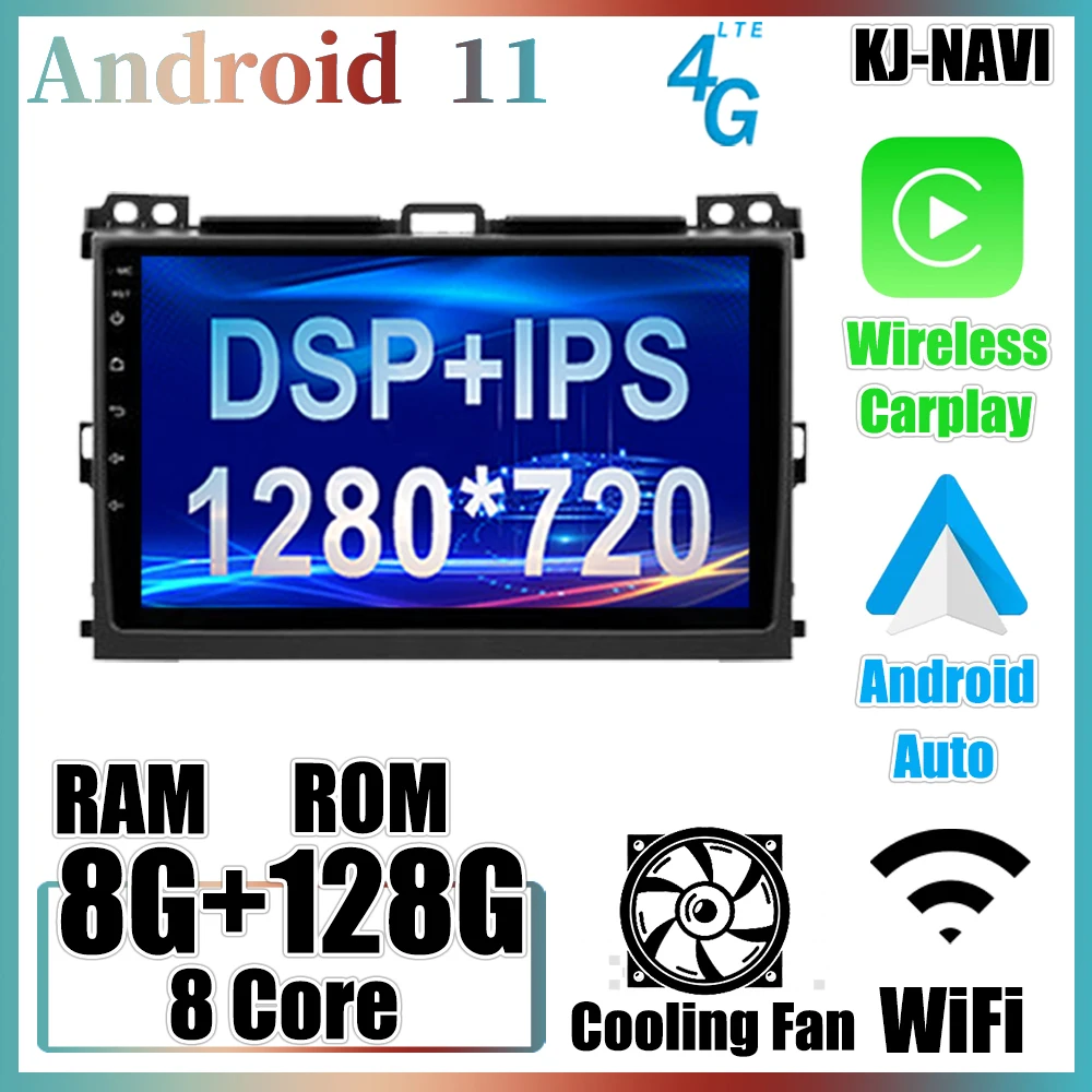 

9" Car Radio Android 11 For Toyota Land Cruiser Prado 120 3 III For Lexus GX470 GX 470 J120 2002 - 2009 Multimedia Video Player