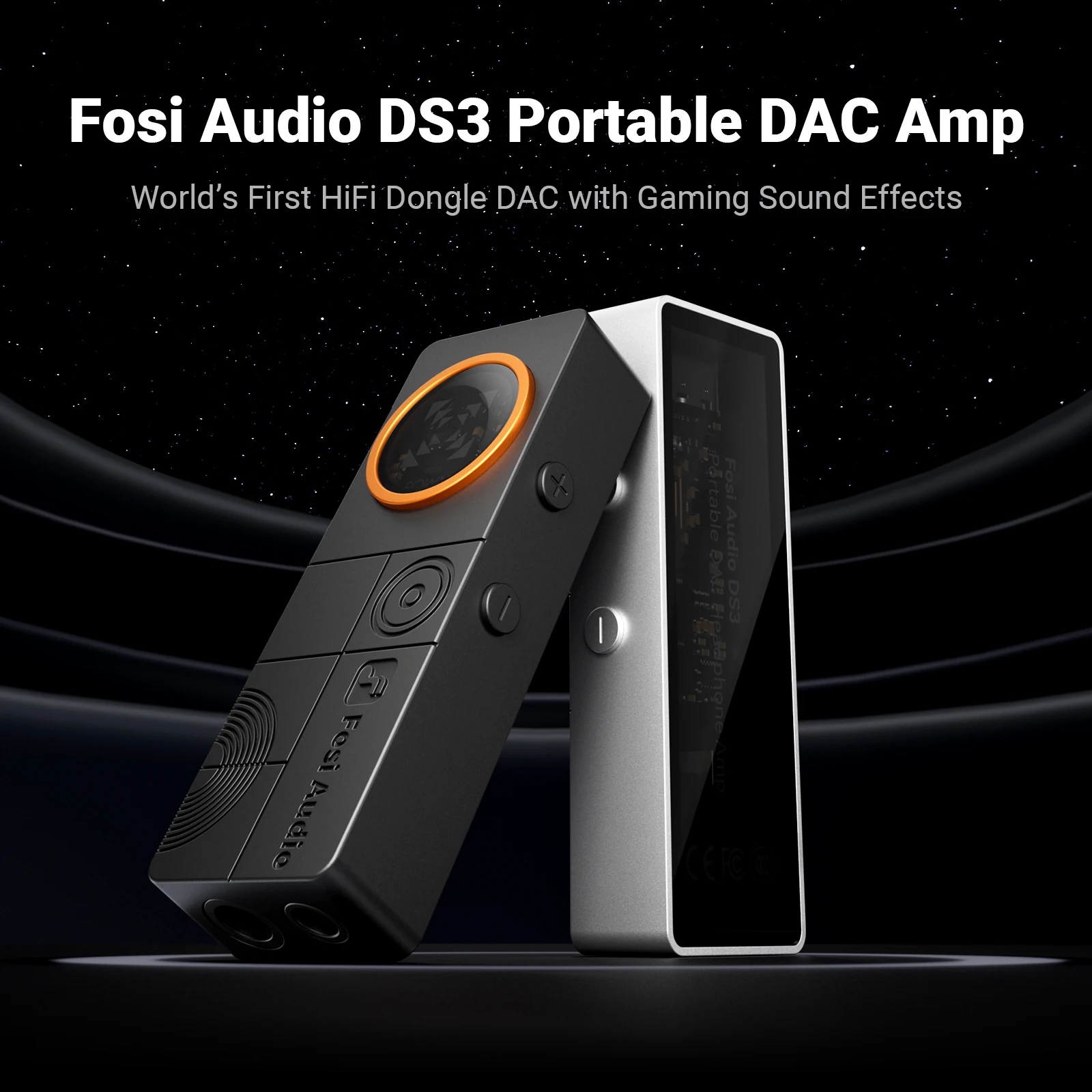 Фото Портативный усилитель-декодер Fosi Audio DS3 HIFI для наушников, совместимый с iPhone и мобильными устройствами, с разъемами 4.4 мм (балансный) и 3.5 мм. №1