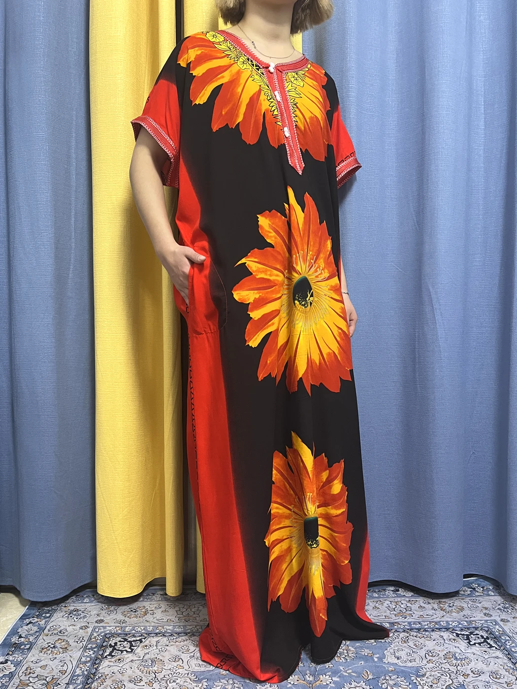 Abayas для женщин Дубай 2023 мусульманский модный принт цветочный хлопок африканские