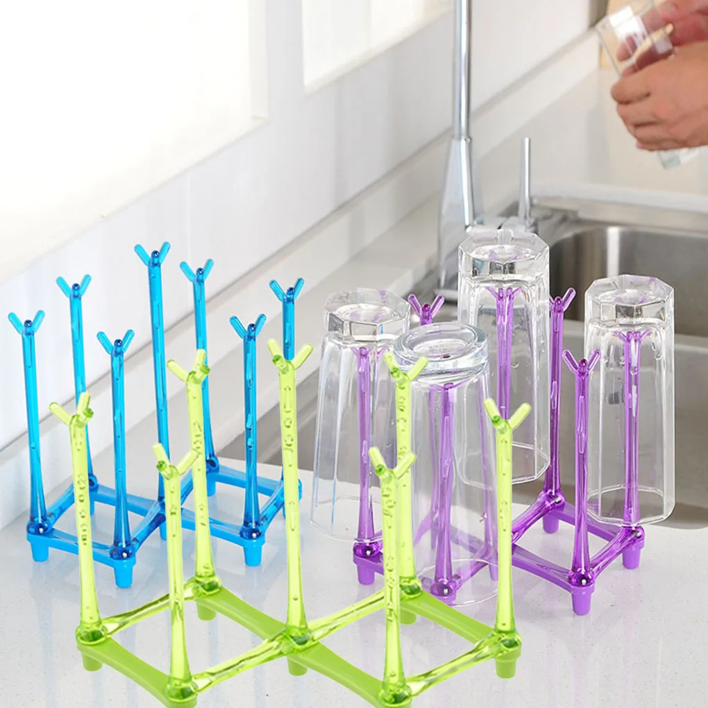 

Water Cup Drying Rack Solid Color Replacement Anti-rust Telescopic Coffee House Storage Holder Organizer Purple