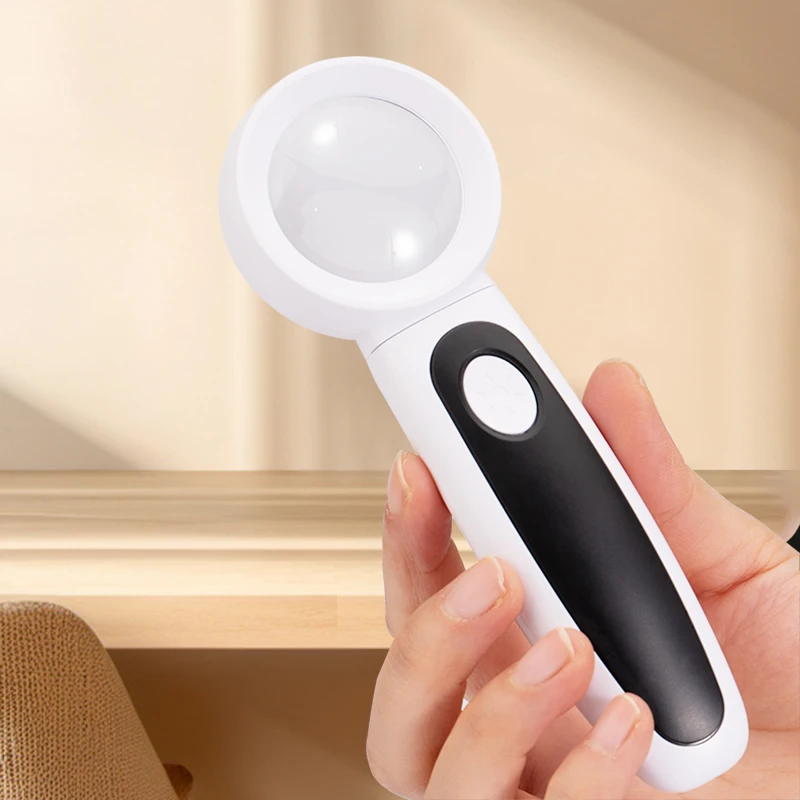 

40X перезаряжаемая ручная лупа, 2 светодиода и 1 лупа для чтения с УФ-подсветкой для марок, ювелирных изделий (объектив 40 мм)