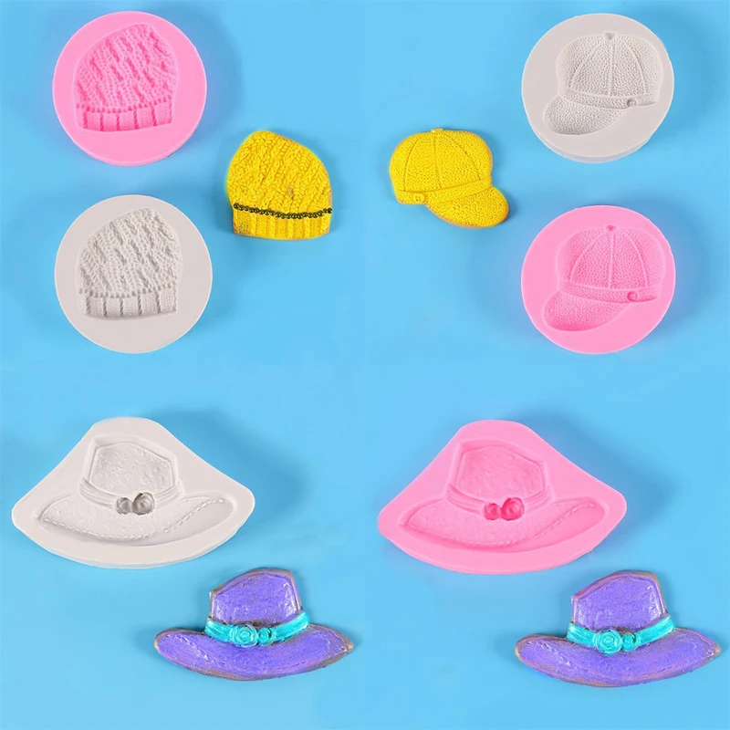 

Many Knitted Hat Beret Sun Hat Shape Liquid Silicone Mold Diy Flip Sugar Chocolate Cookies Baking Baking Pan Cake Decoration