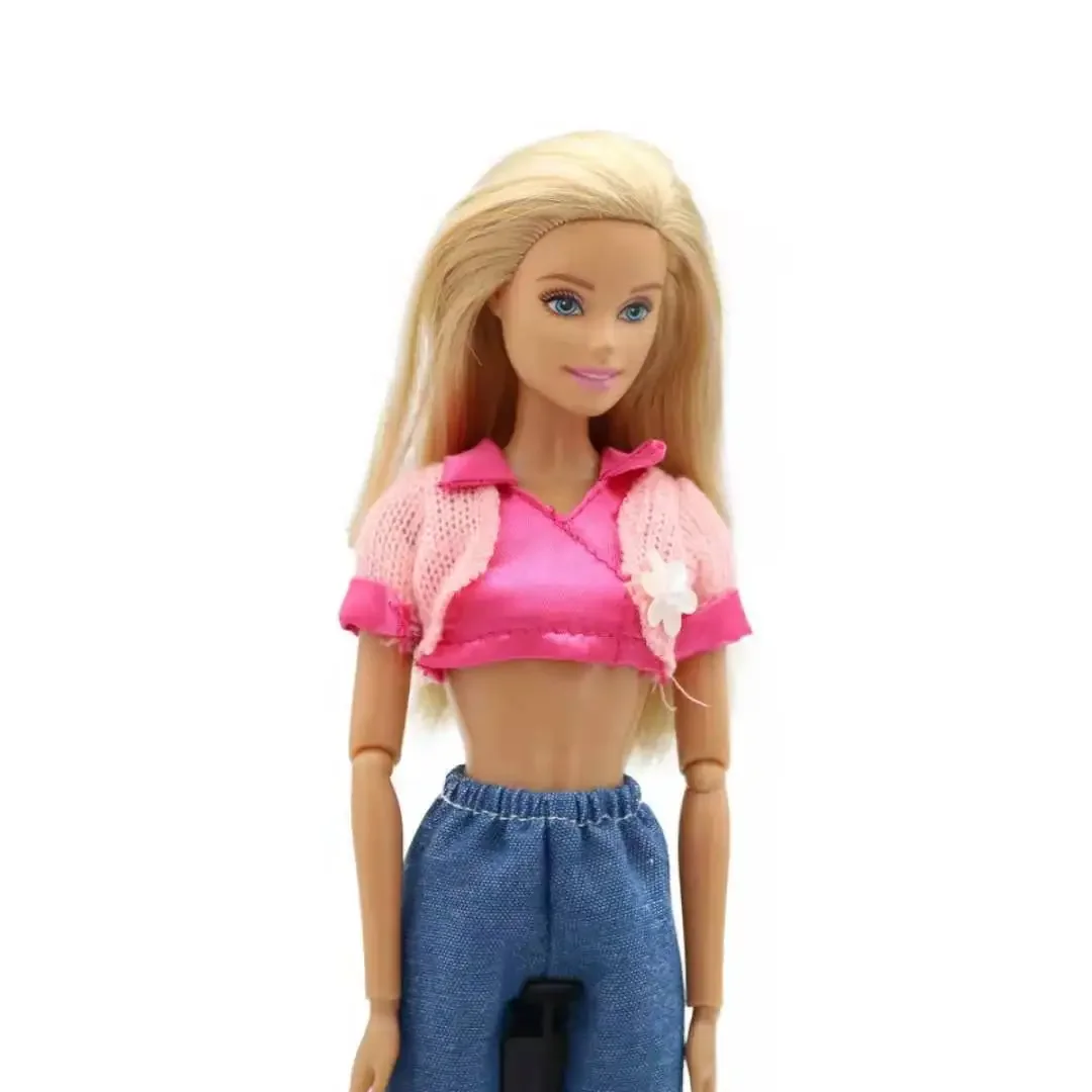Очаровательный розовый укороченный топ 1/6 BJD Одежда для кукол Барби наряды