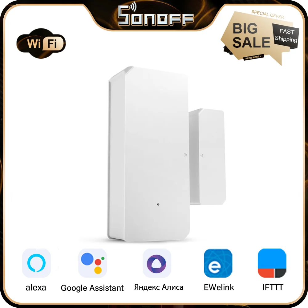 

Датчик открытия/закрытия окон и дверей SONOFF DW2 с Wi-Fi
