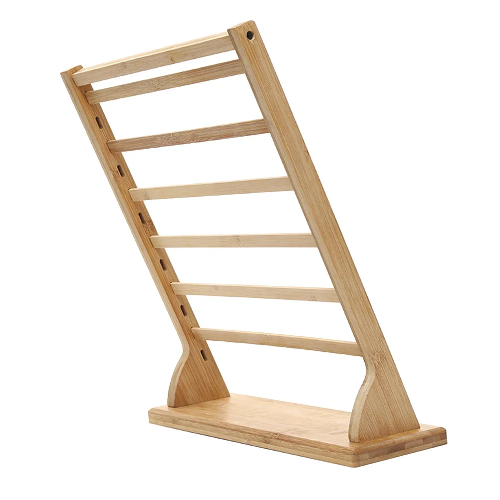 

Earring Holder Bamboo Display Stand Multi-layer Jewelry Holder Earring Display Rack