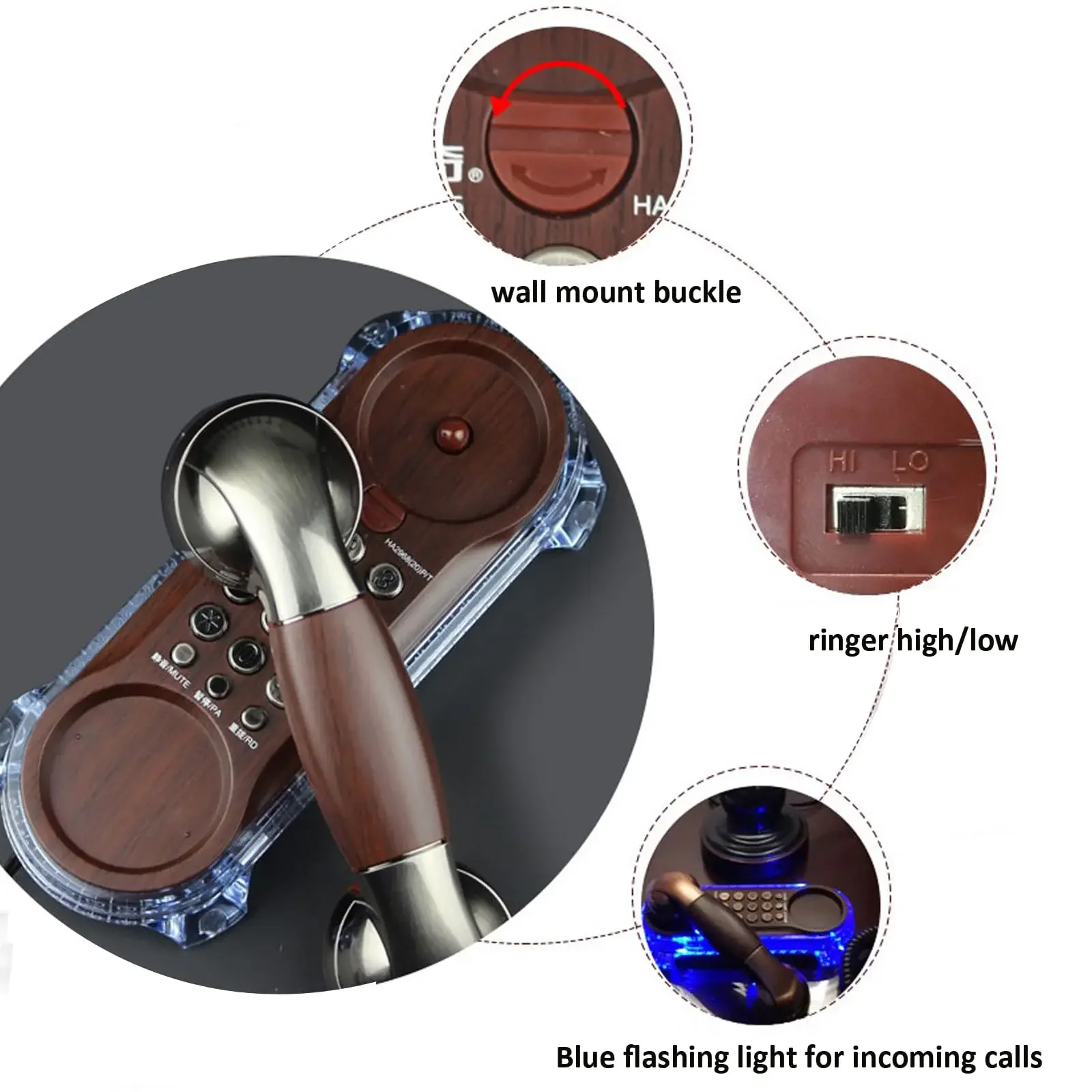 Миниатюрный Проводной Настенный Телефон В Стиле Ретро Со Стандартным Дизайном