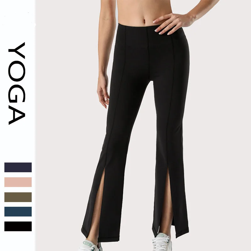 

Yoga Stretch Front Quick Fitness Pants Slim Split Flared Pants Fashion Drying