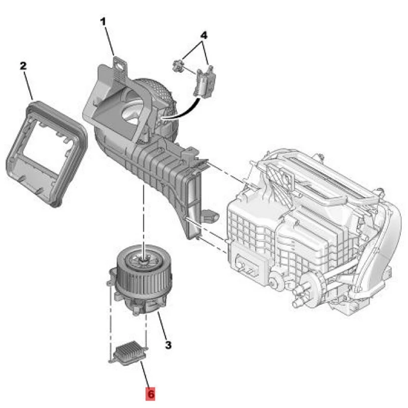 6441CP воздуходувной вентилятор с двигателем трахеальный двигатель для Peugeot 3008 5008 1
