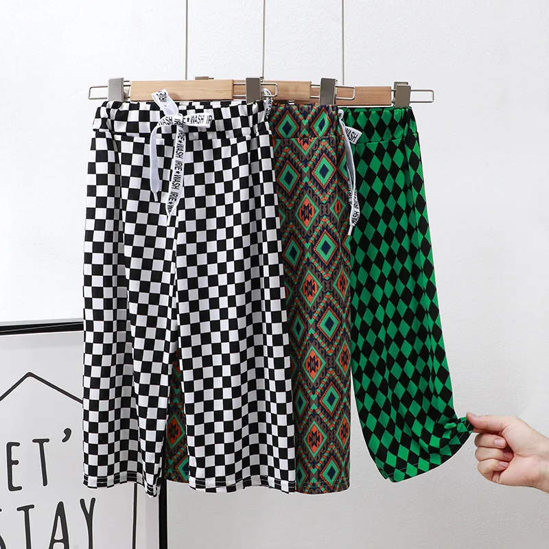 

Kids Boys Anti Mosquito Pants Summer Loose Print Pants Children's Cotton Anti Mosquito Pants Baby Girls square Cotton Trousers