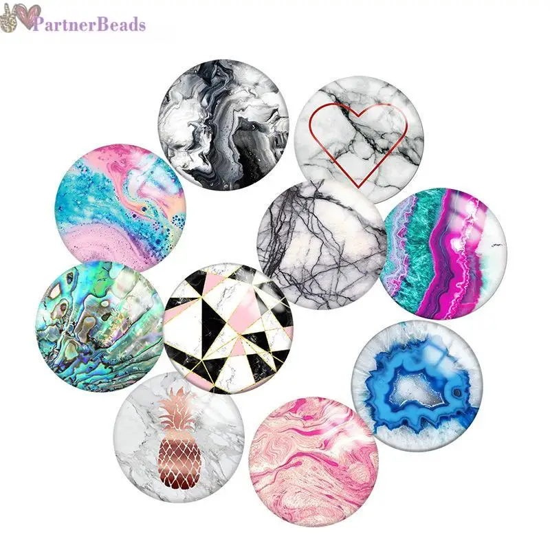 

fashionable Pattern Round Photo Glass Cabochon Demo Flat Back Making Findings 20mm Snap Button N0941