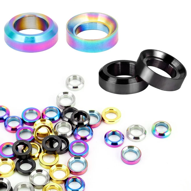 

Велосипедная Тормозная винтовая шайба, прокладка, титановая шайба M6 для велосипеда, вогнутая и выпуклая шайба, портативный Вогнутый выпукл...