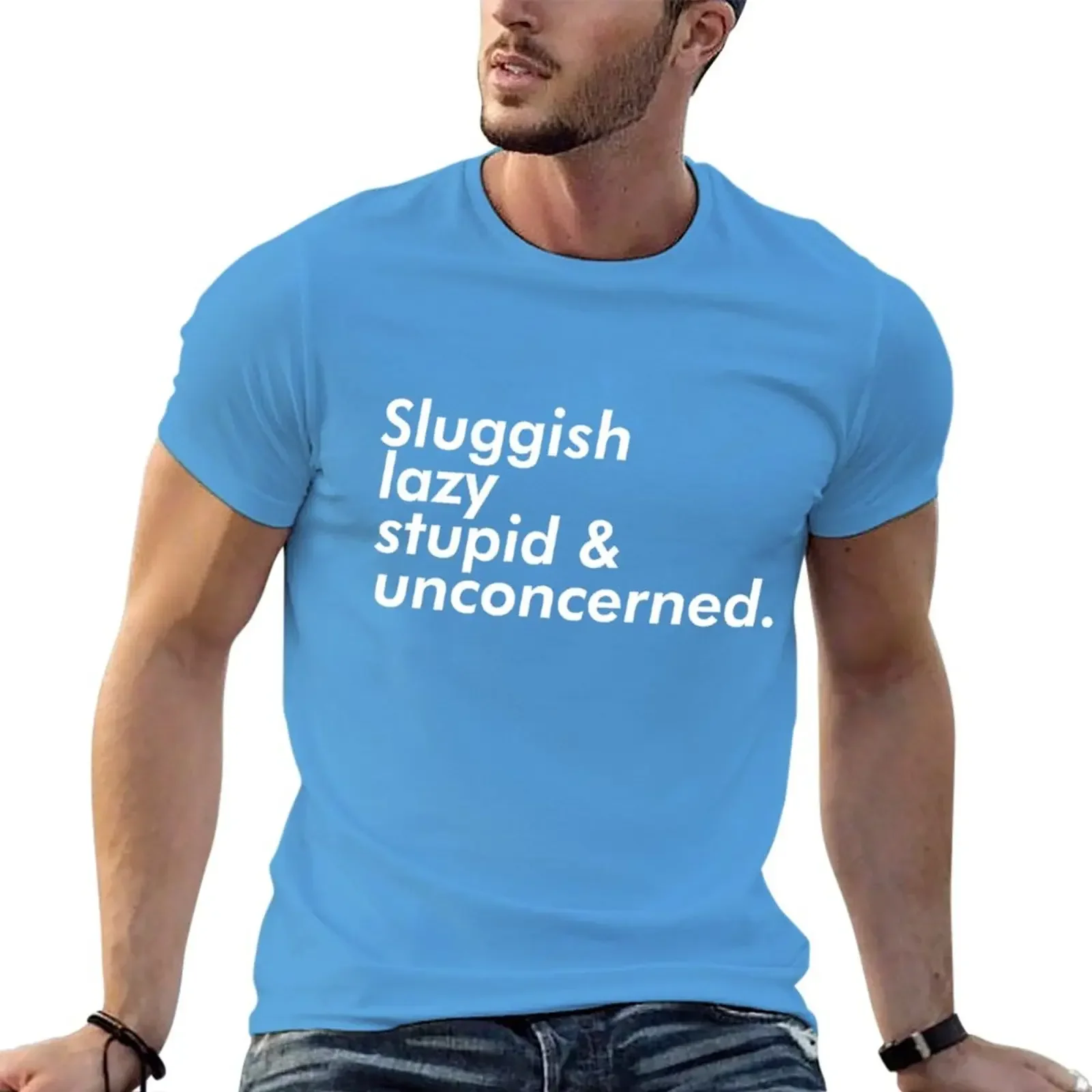 Новинка лета 2024 Мужская футболка в эстетическом стиле с тупым ленивым и не