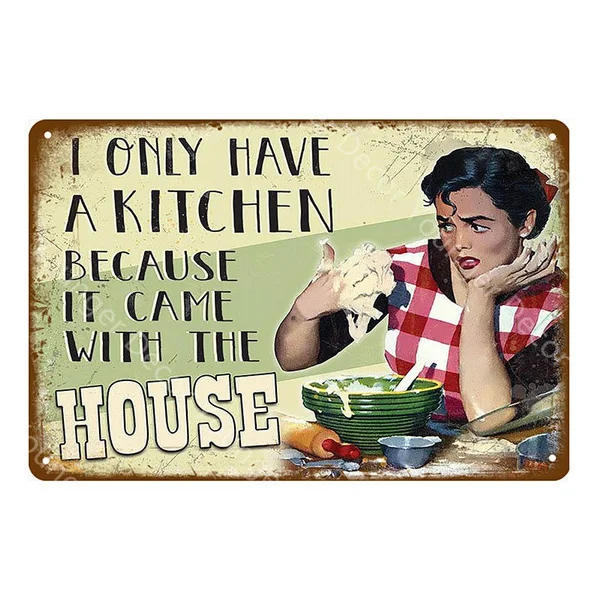

Kitchen Rules Metal Sign Family Garden Poster Vintage Wall Plaque Outdoor Decoration Laundry Room Decor Bath Bathing Plate