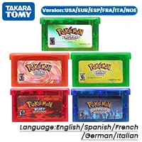 

32 Bit GBA Video Game Cartridge Console Card Pokemon Emerald FireRed LeafGreen Ruby Sapphire with Shiny Label Multi-language