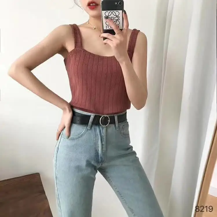 Новинка лета 2022 модная майка контрастных цветов женская повседневная одежда для