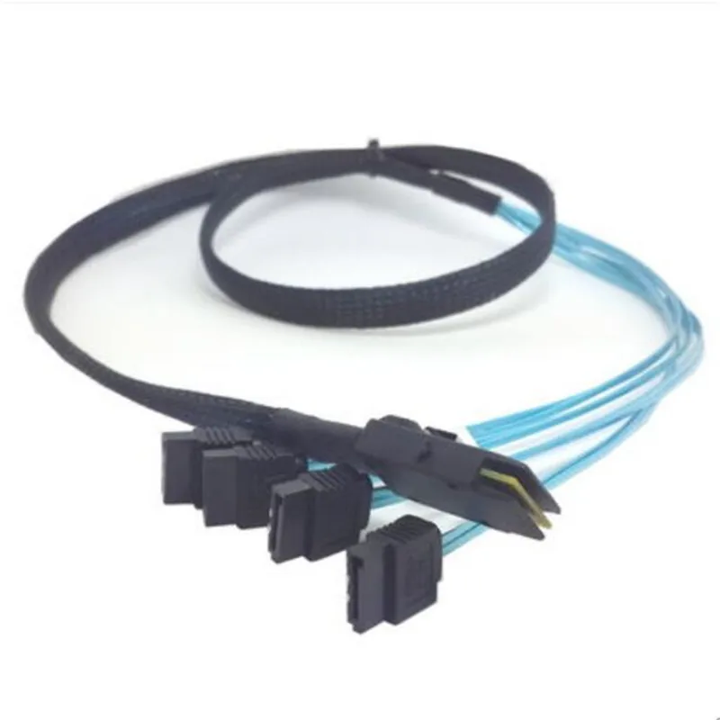 

MINI SAS 4i SFF-8087 36P To 4 SATA 7Pin HDD Hard Disk internal cable 0.5M 1M