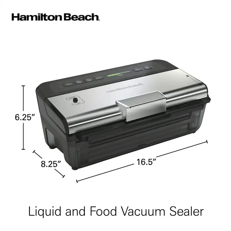 

Food Vacuum Sealer Machine for Liquids and Food Preservation with 2-Roll Storage & Starter Kit, Model 78218