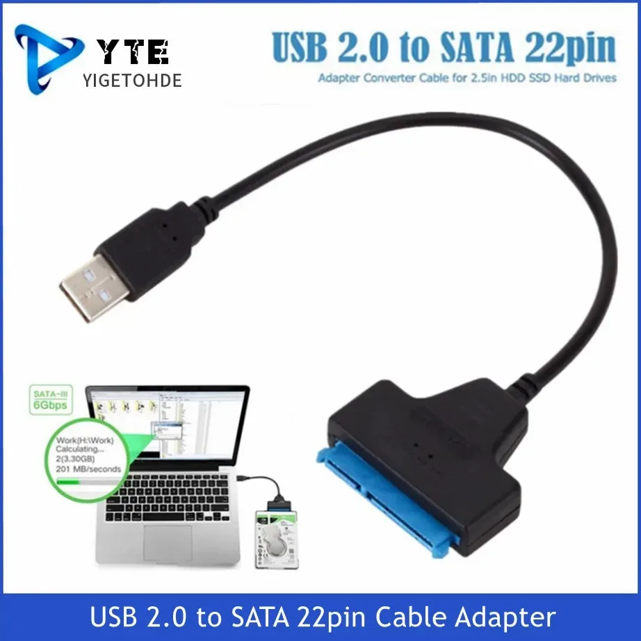 Кабель-переходник YIGETOHDE с USB 2 0 на SATA 22Pin
