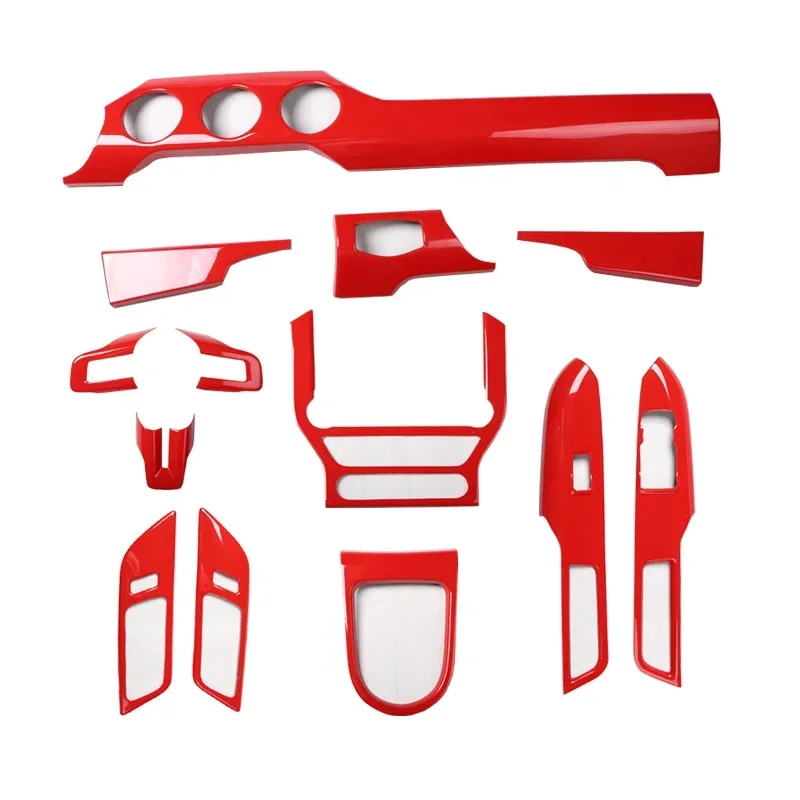 Для Ford Mustang 2015 16 17 18 19 20 21 22 23 пластиковые украшения в красном стиле аксессуары для