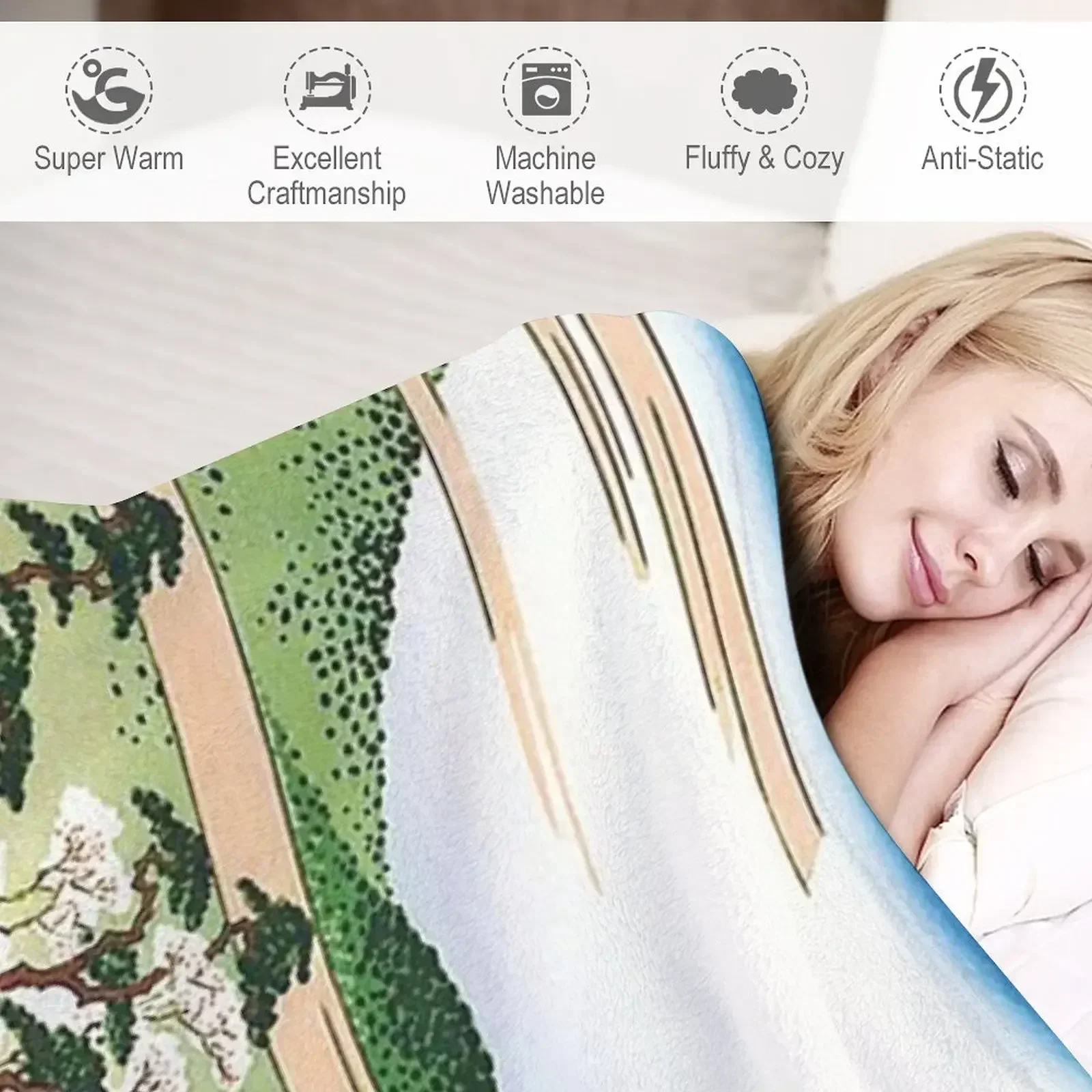 Импецу Мост в Арсияме провинции Ямаширо от Katsushika Hokusai Плед Мягкие летние детские