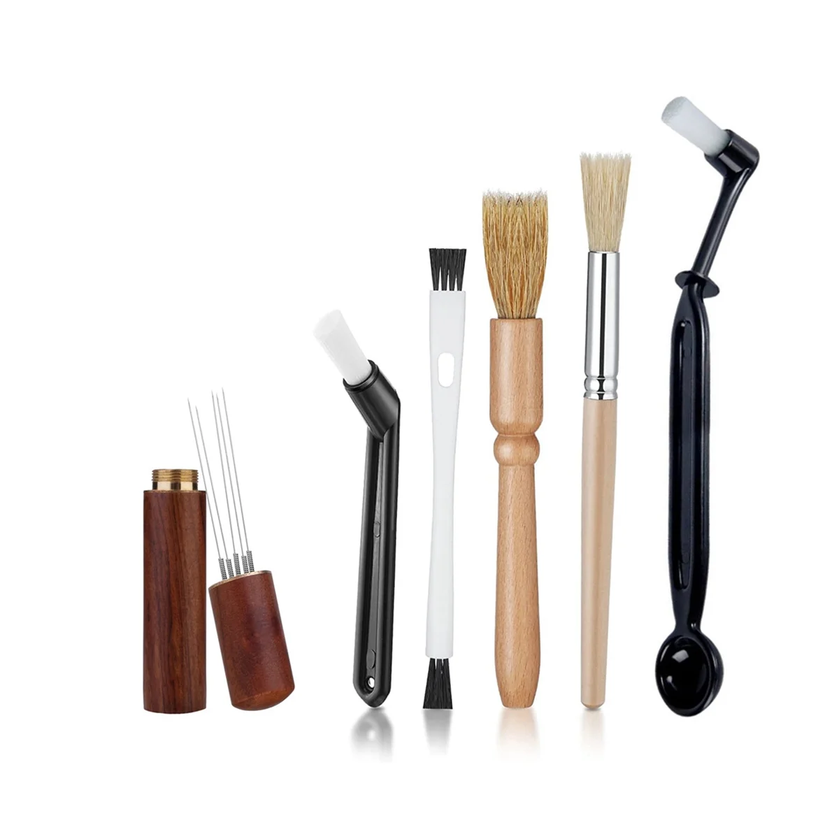 

Espresso Coffee Stirrer Hand Tampers Distribution Tool Coffee Stirring Needle Type Distributor with Cleaning Brush