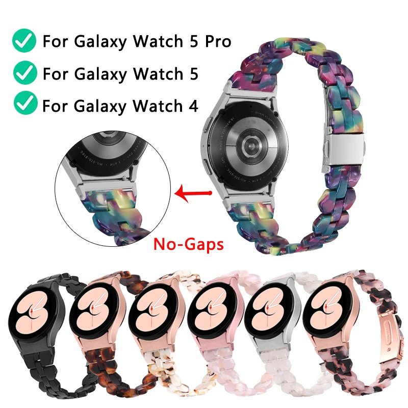 Ремешок резиновый для Samsung Galaxy Watch 5 4 44 мм 40 мм, тонкий браслет для наручных часов 5 Pro 45 мм/Watch 4 Classic, без зазора