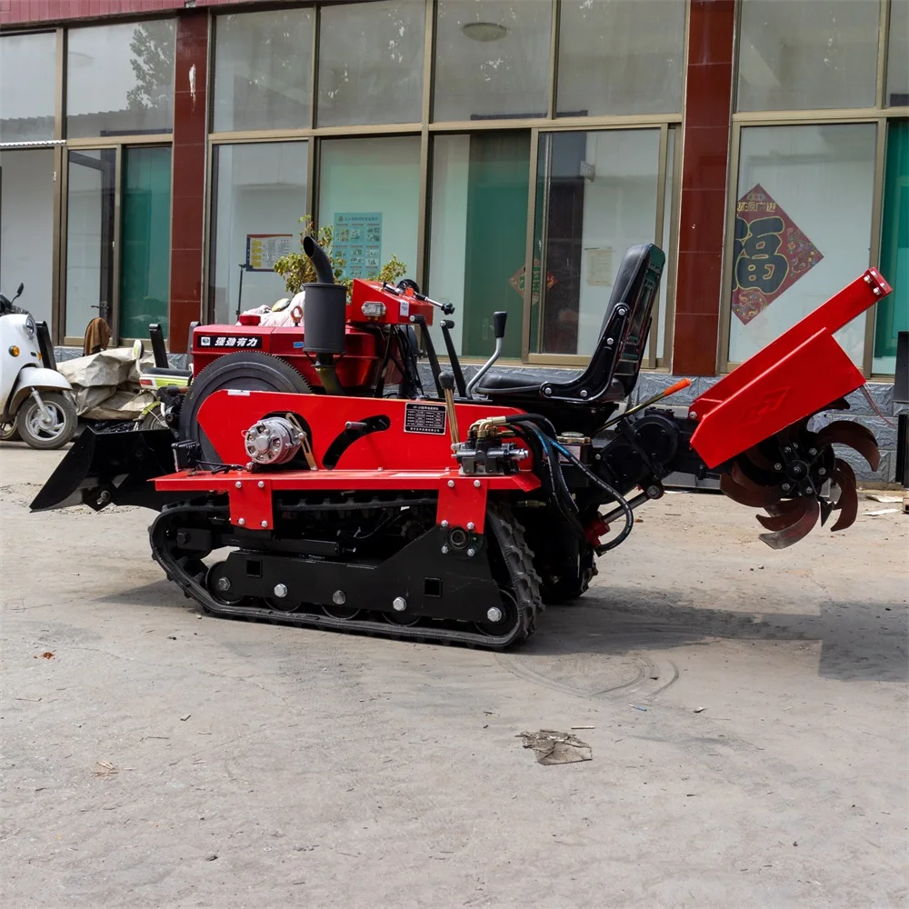 Садовый сельскохозяйственный роторный культиватор Гусеничный Силовой