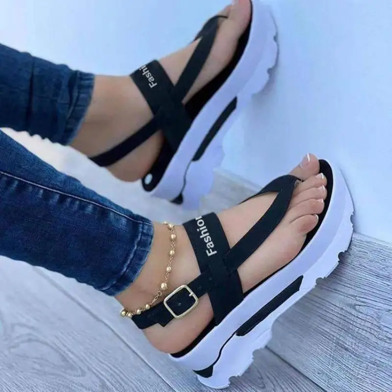 

2022 NEW Sandals Women Summer Flip Flops Outdoor Casual Platform Sandals Ladies Plus Size Wedges Beach Sandalias De Las Mujeres