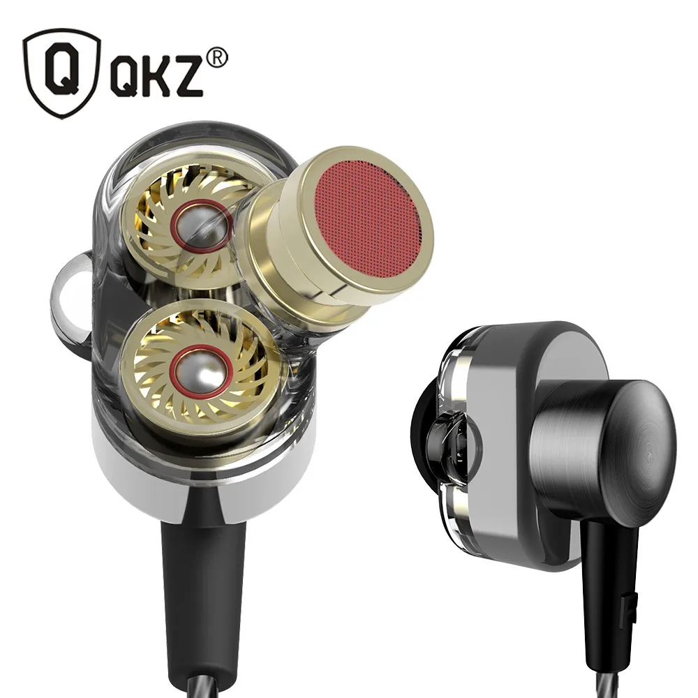 High Quality QKZ KD2 Earphone Auriculares Dual Driver Extra Bass Turbo Wide Sound Headset Noise Cancelling Sports Headphone
