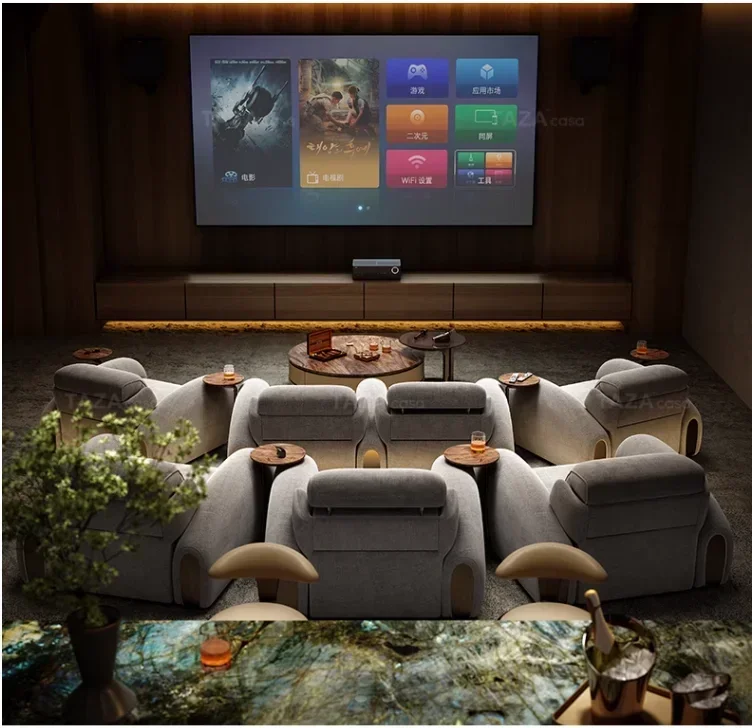 Italian audio-visual functional sofa villa whole house custom private cinema series light luxury fabric