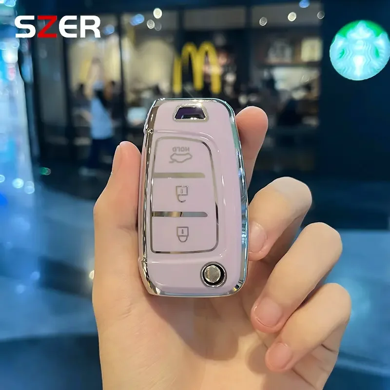 Автомобильный складной чехол-брелок из ТПУ для Hyundai Azera Elantra Solaris Tucson I30 I35 I40 KONA Genesis