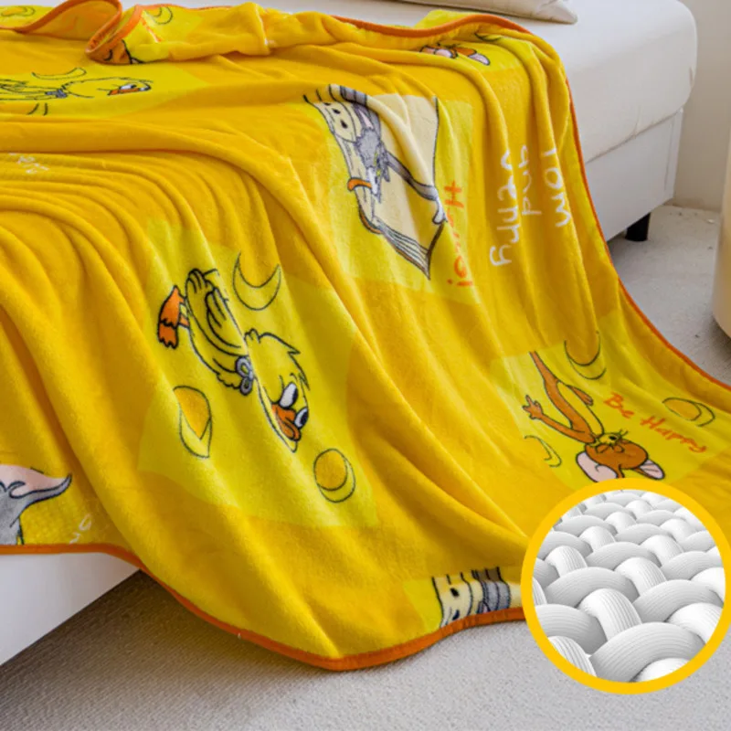 Милое одеяло с героями мультфильмов плюшевое кавайное фланелевое котом