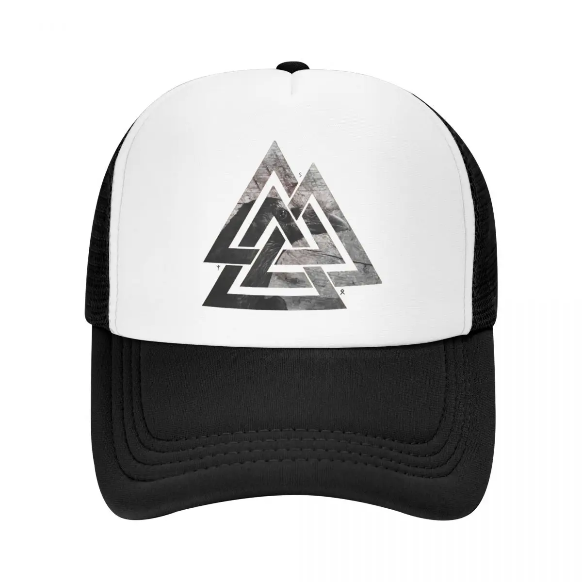 

Viking Trucker Hats Odin's Raven Mesh Net Baseball Cap Snapback Outdoor Hip Hop adjustable Peaked Hat For Men Women