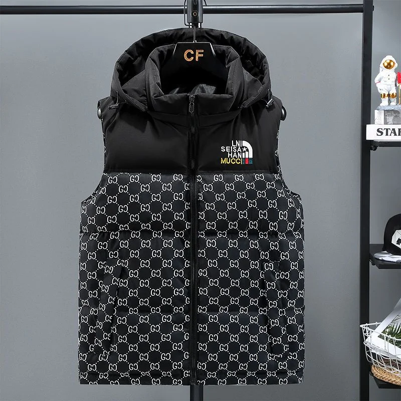 New Couple Casual Down Vest Autumn and Winter Fashion Men's Fashion Brand Spliced Down Coat Outdoor Skiing Sports Vest