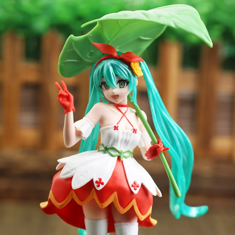 Аниме Miku зеленые Leves Uniform Ver Рождественский подарок для детей 23 см