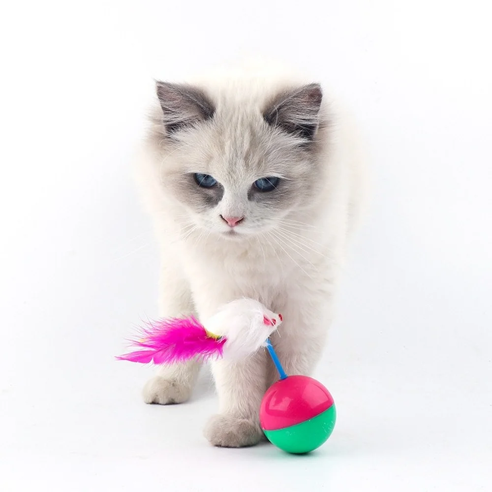 

2022 Cat Plush Toy Teasing Cat Stick Cat Self-healing Tumbler Color Feather Mouse Pet Supplies Cat Toys Interactive kitten toy