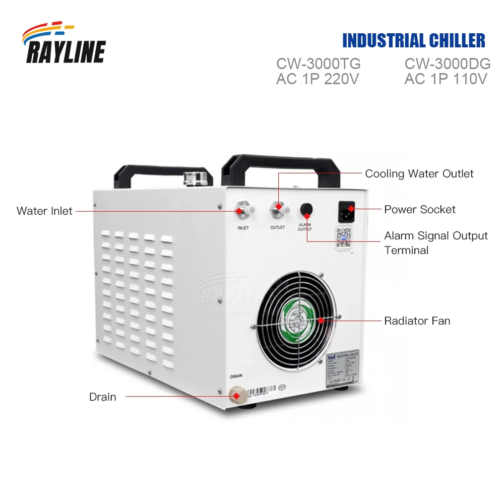 RayLine S&ampA CW3000 промышленный водяной охладитель для гравировально-режущего станка