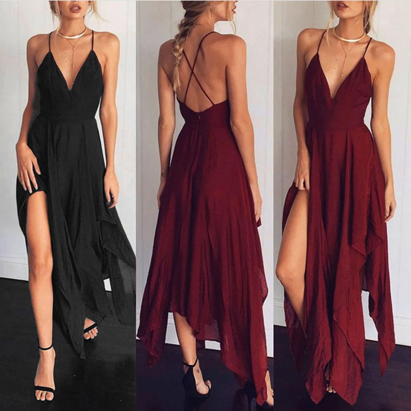 

Dress Women Summer Boho Long Evening Party Cocktail Casual Beach Dress Sundress Ladies Boho Beach Dresses vestido de mujer