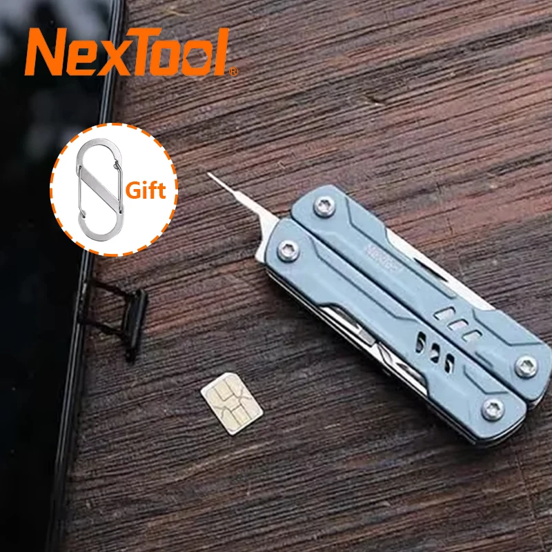 Фото Многофункциональный инструмент-брелок NexTool Mini Sailor S11 12-в-1: портативные плоскогубцы, складные ножницы, отвертка для активного отдыха и повседневного использования (EDC) №1