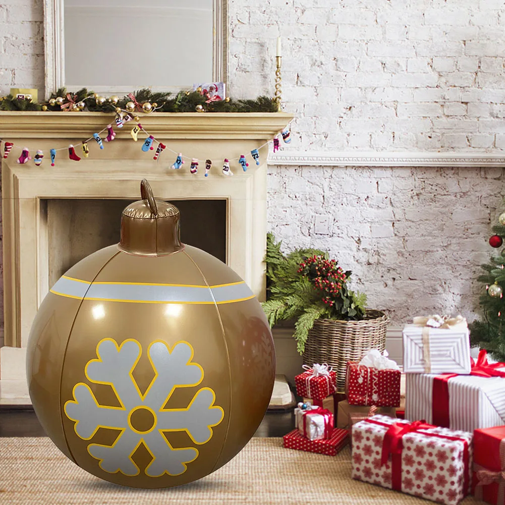 

ПВХ 60 см надувной игрушечный мяч прочные рождественские креативные надувные шарики украшения с насосом для внутреннего и наружного украше...