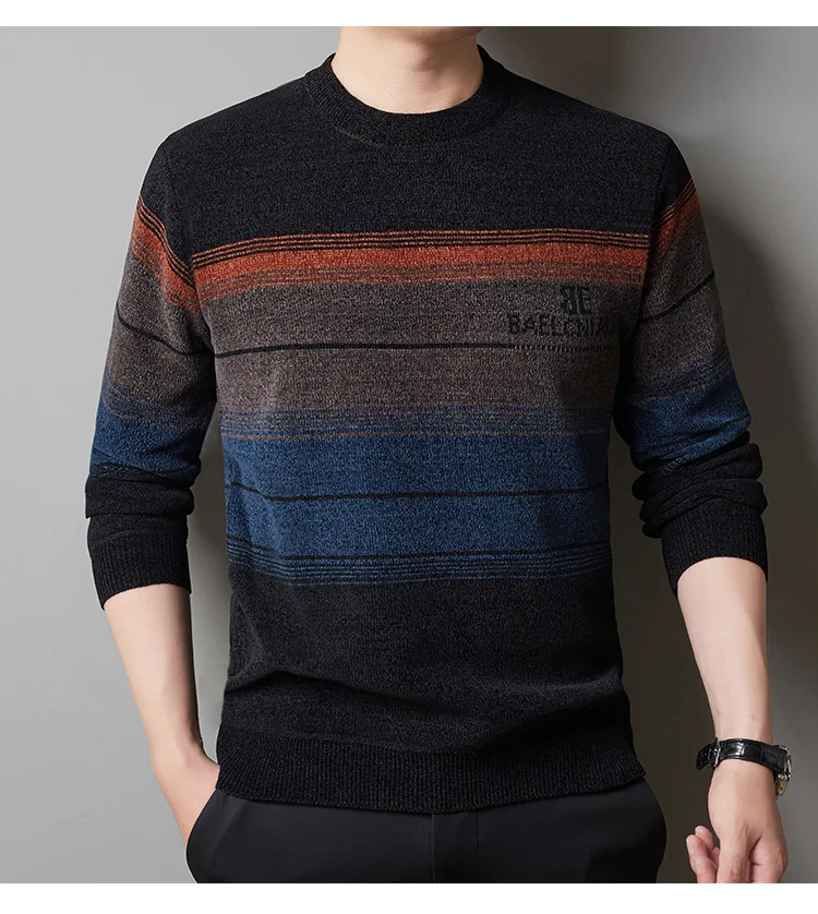 

Winter New Men's Chenille Sweater Young And Middle-aged Round Neck Cashmere Thickened Sweater Bottoming Shirt Men's Sweater