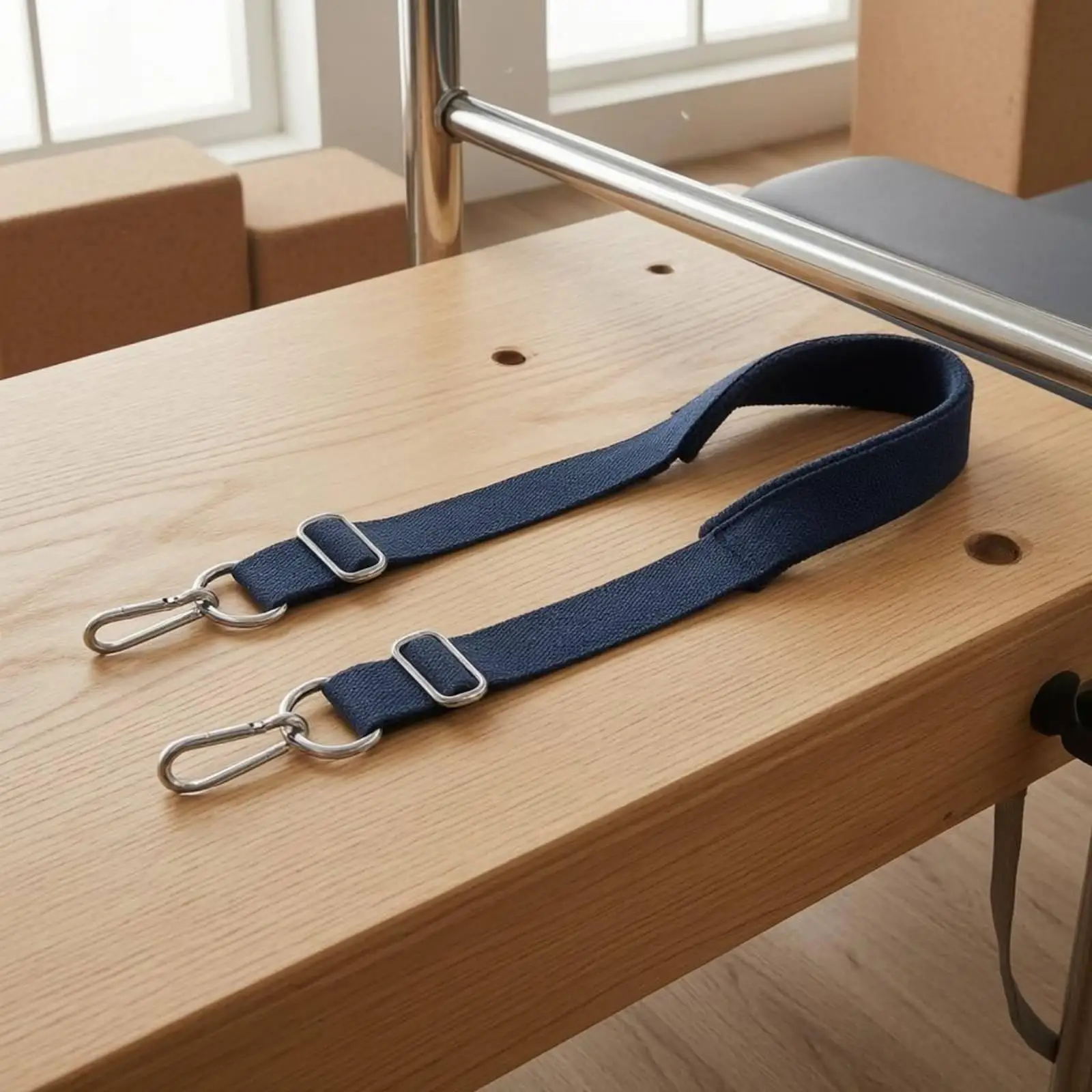 Фото Регулируемый фитнес-ремень с петлями для поддержки стопы при занятиях йогой и пилатесом, тренажер для растяжки стоп для использования с тренажерами и на кровати. №3