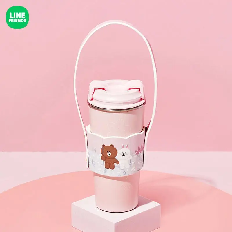 

Линия друзья Kawaii коричневый Cony 304 нержавеющая сталь вишневый цвет серии термос чашка мультфильм аниме милая портативная большая емкость