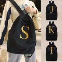 unisex backpacks college school bag teen womens backpack initial 26 letters series shoulder laptop bags commute sport knapsack