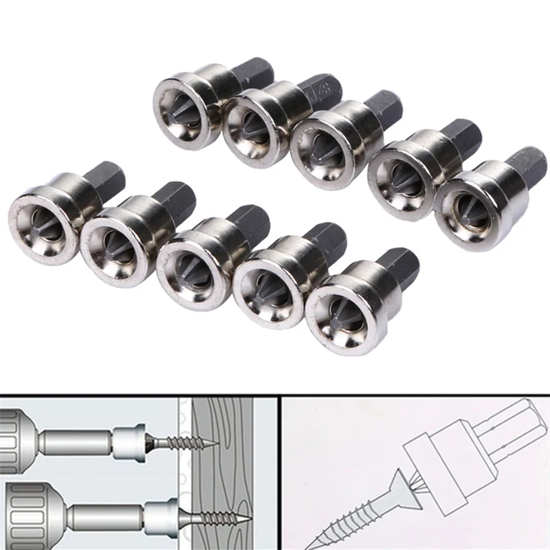 

10pcs 25mm PH2 Drywall Screwdriver Bits 6.35mm Shank Stop Screws Short Depth Stop Plasterboard Woodworking Gypsum Board Locator