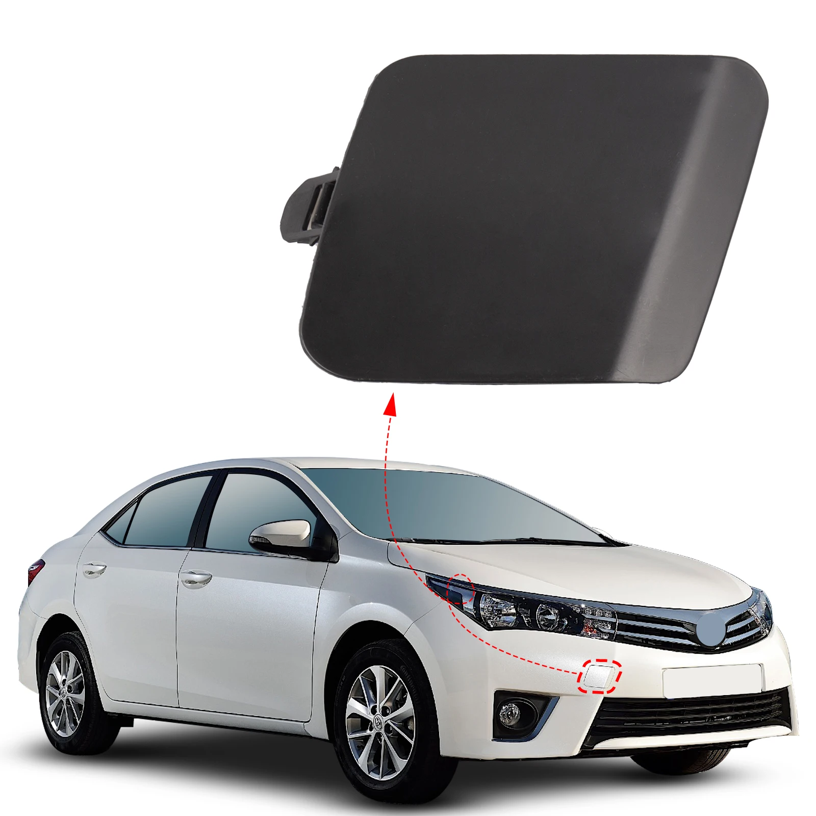 

Front Bumper Tow Hook Cover Towing Eye Cap For Toyota Corolla 2014-2016 Unpainted Right 52127-02301 52127-02300