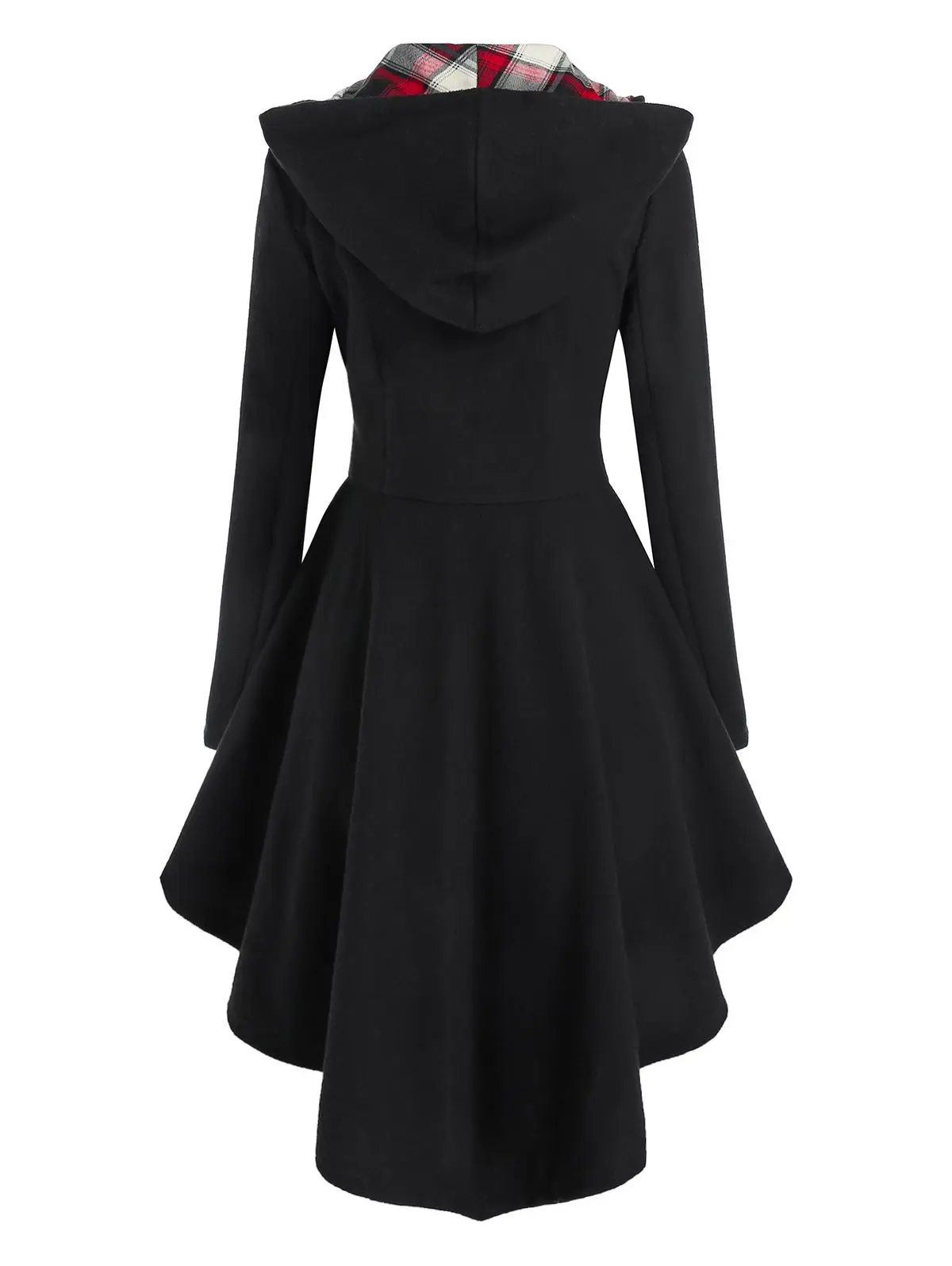 Dressfo 2024 модное женское черное пальто Топы с капюшоном рогами переключающееся